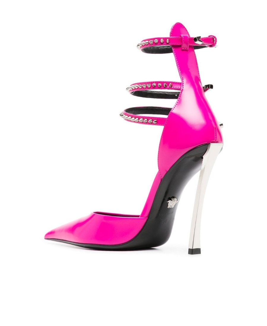 Versace Woman Pumps Fuchsia Size 8 Calfskin In Pink