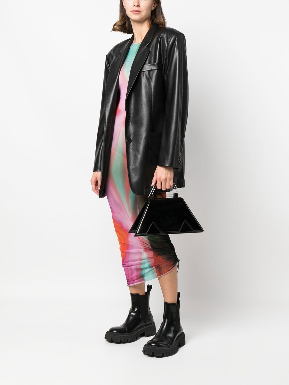 Msgm Logo Shoulder Bag In Black