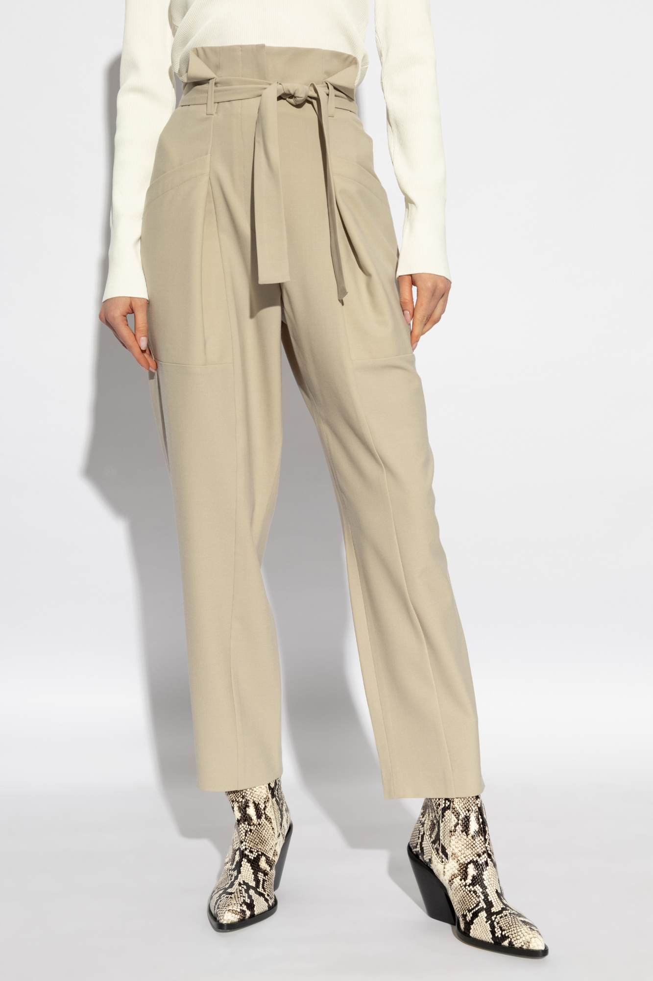 Iro Belt-loop Casual Pants In Nude