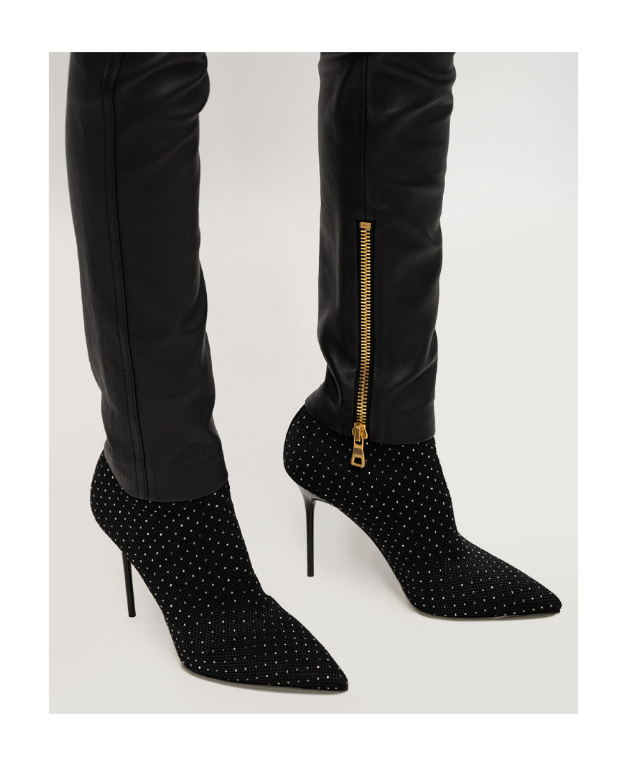Balmain Skye Stretch-knit Ankle Boots In Black