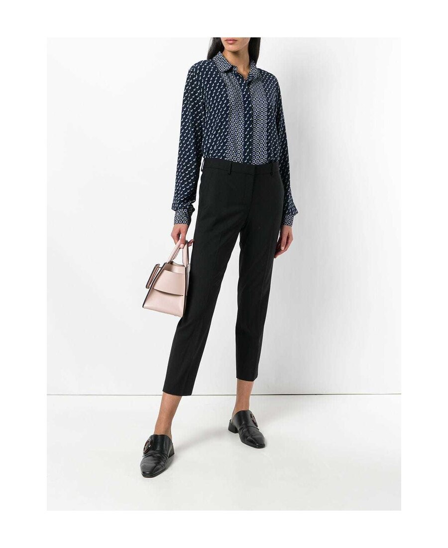 Shop Theory Mid-rise Cropped Trousers In Black