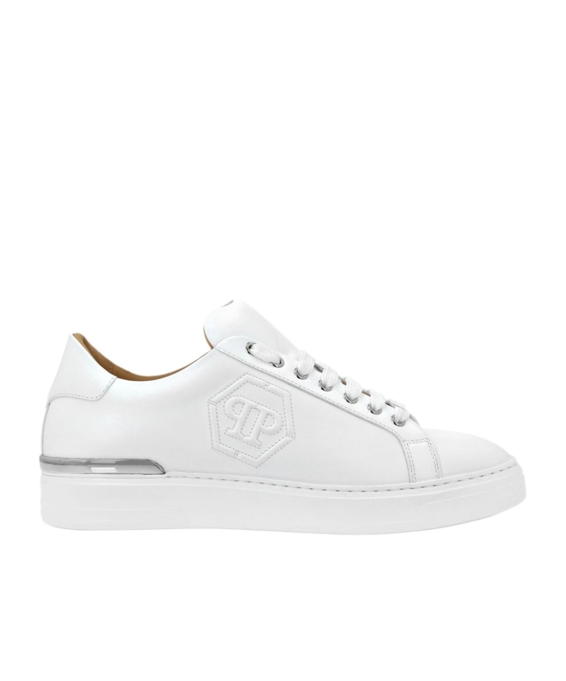 PHILIPP PLEIN EMBOSSED LEATHER SNEAKERS 