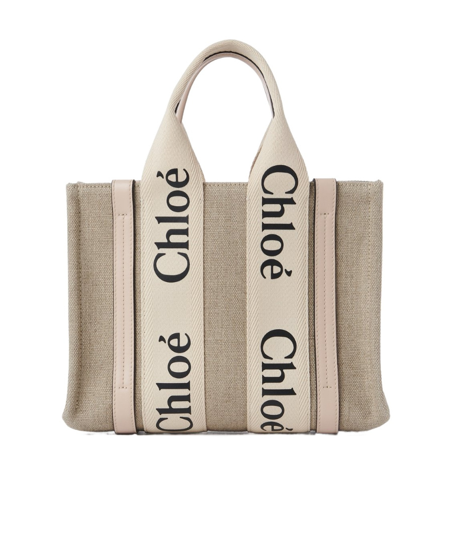 Chloé Small Woody Tote Bag In Nude