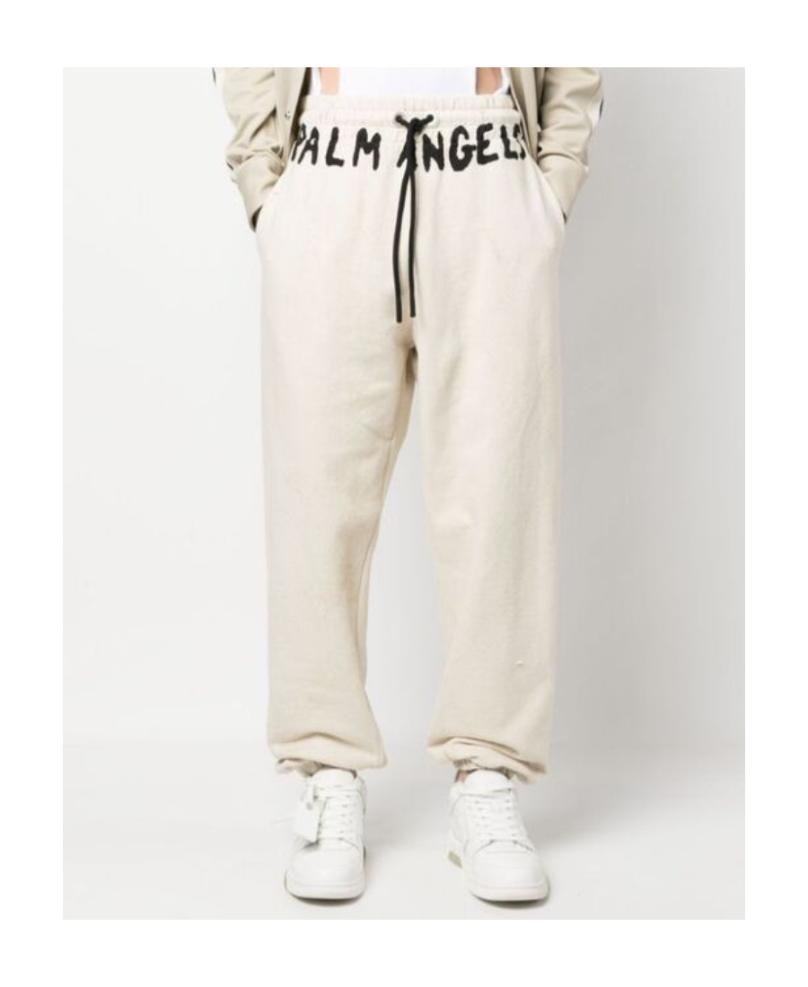 Palm Angels Logo-print Cotton Track Pants In White