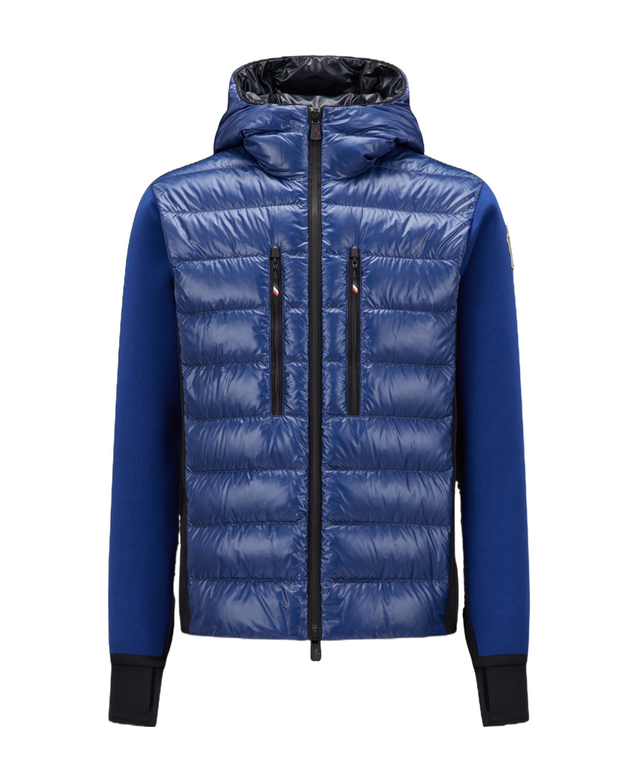 Moncler Logo Stitching Quilted Down Jacket In Blue