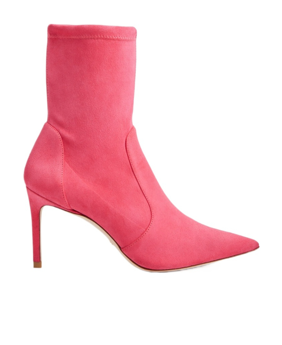 Stuart Weitzman Pointed-toe High-ankle Boots In Red