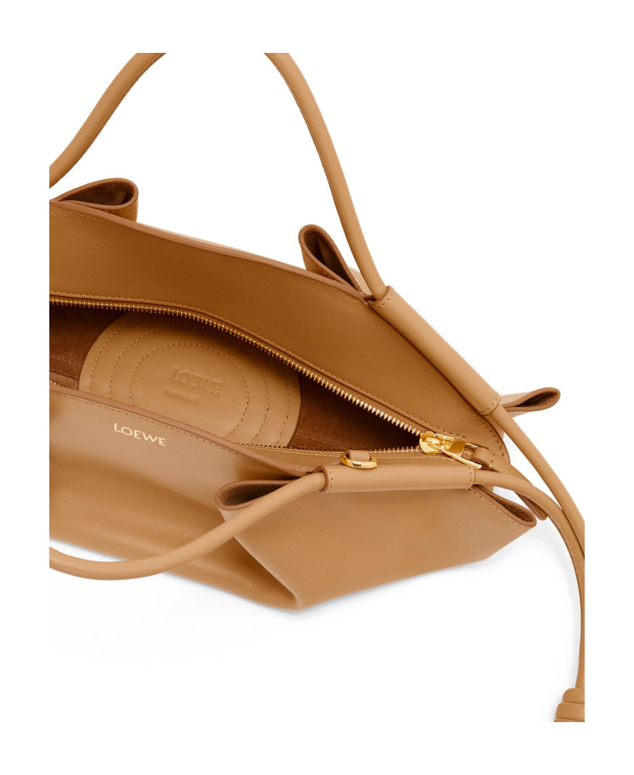 Loewe Small Paseo Bag In Shiny Nappa Calfskin In Brown