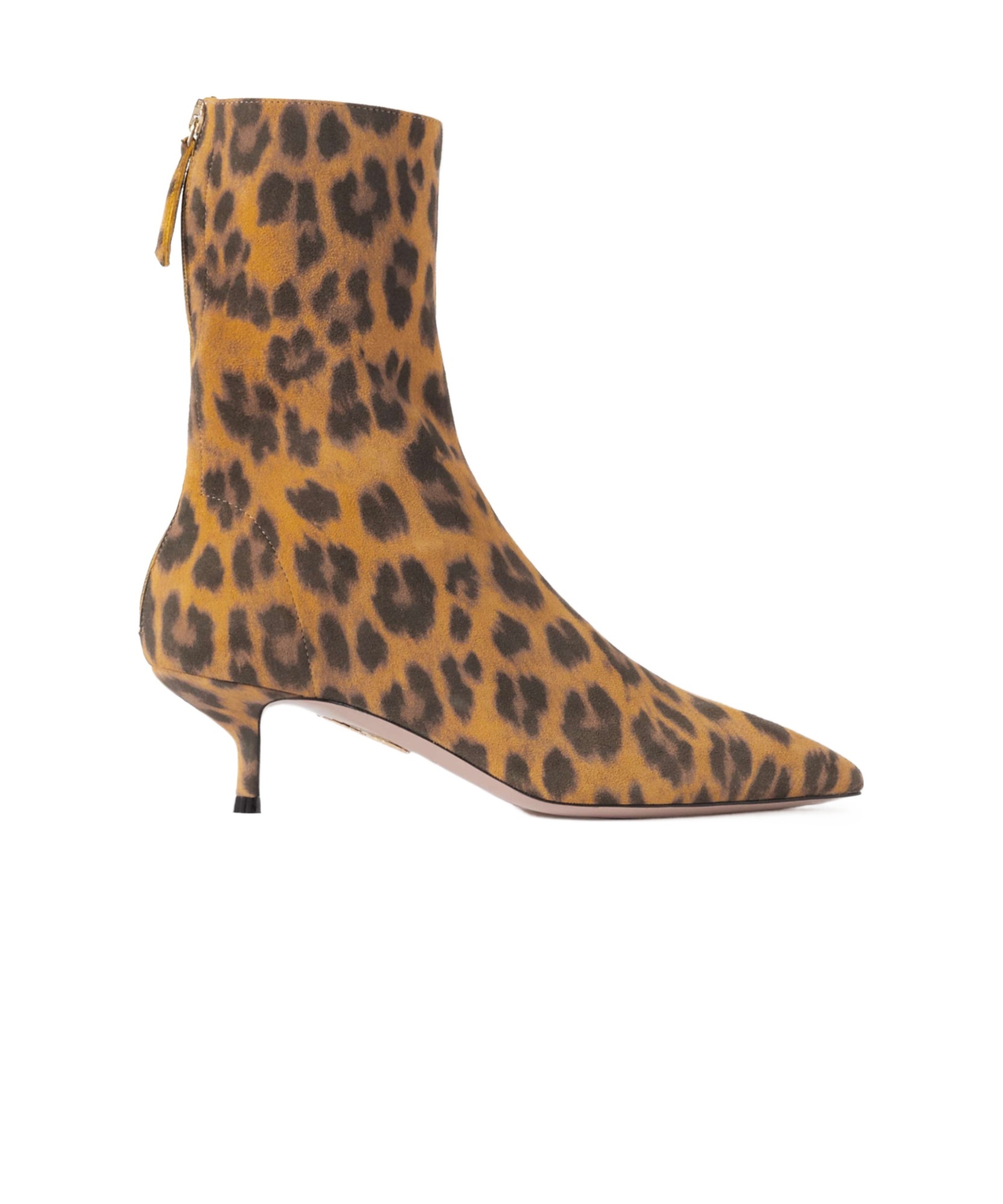 Aquazzura Montmartre 50 Leopard-print Suede Ankle Boots In Brown