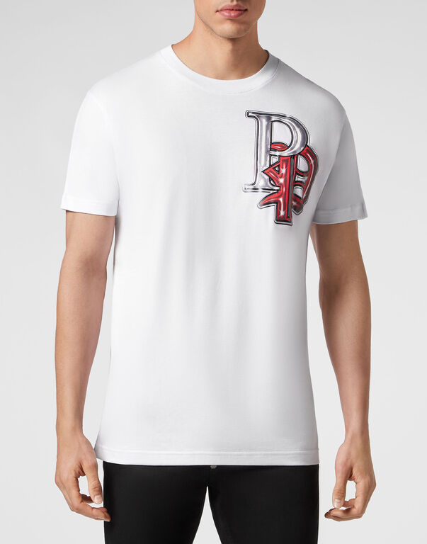 Philipp Plein T-shirt Round Neck Ss Skully Gang Men In White