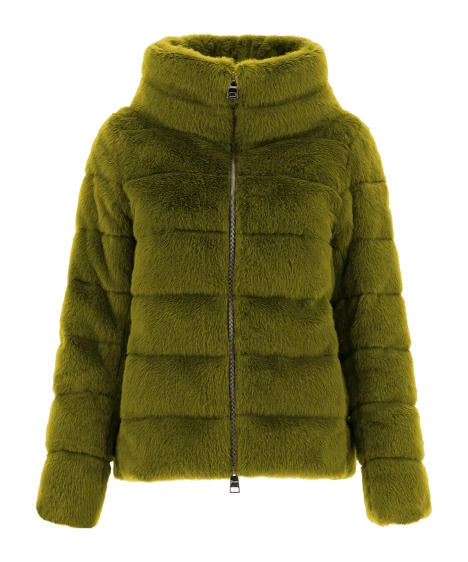 Herno Long-sleeved Down Jacket In Brown