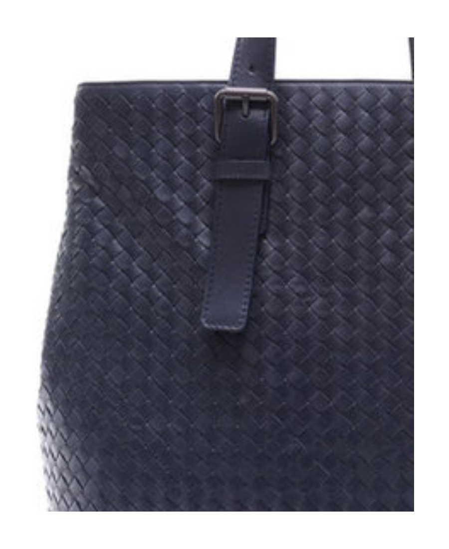 Bottega Veneta Knitted Detail Handbag In Blue