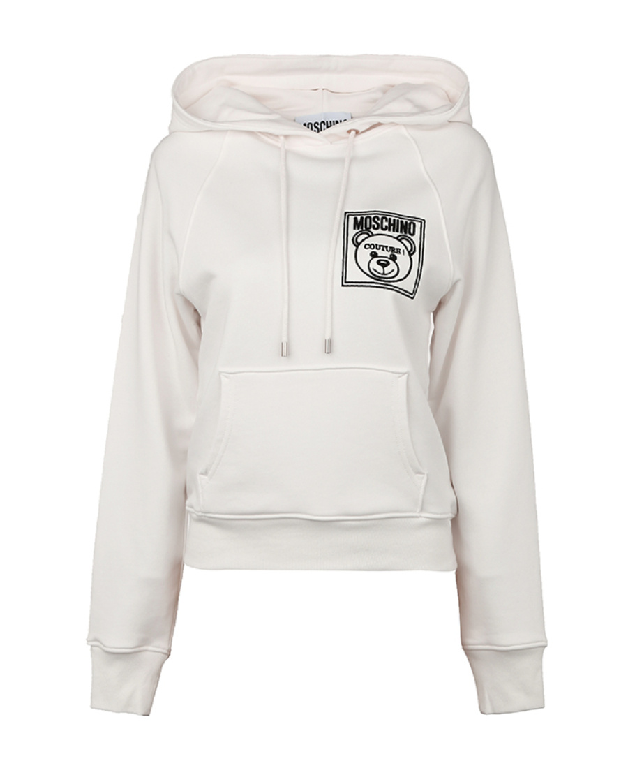 Moschino Hooded Logo Sweater In White