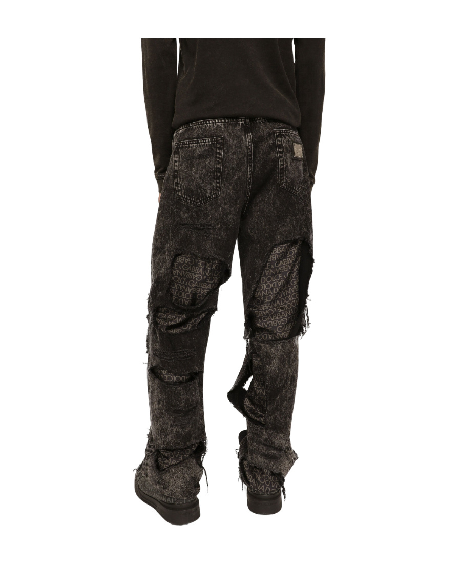 Dolce & Gabbana Straight-leg Jeans With Silk Twill Interior In Black