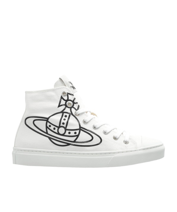 Vivienne Westwood Plimsoll High Top Canvas Man Sneakers White Size 12 Textile Fibers In White