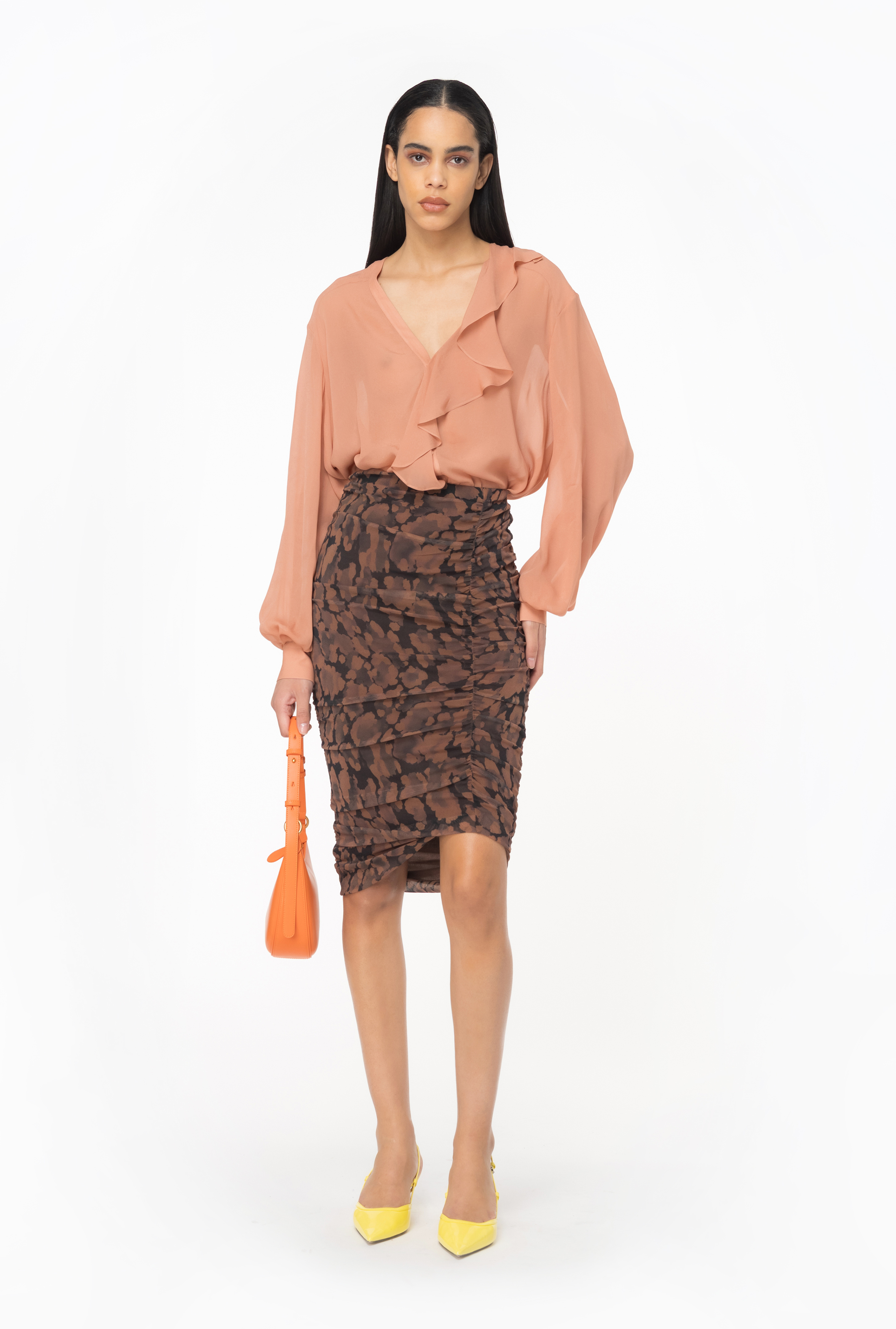 Pinko Blouse With Ruffled Detailing In Pink