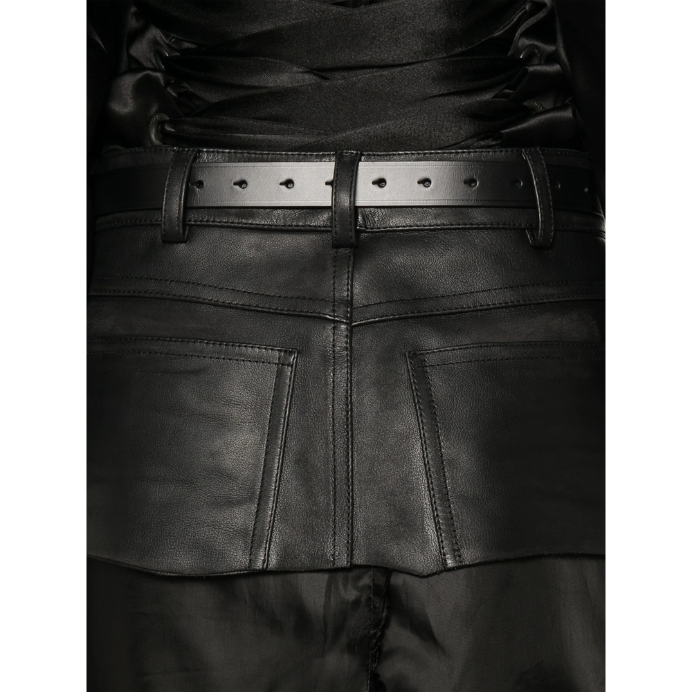 Balenciaga Leather-panel Midi Skirt In Black