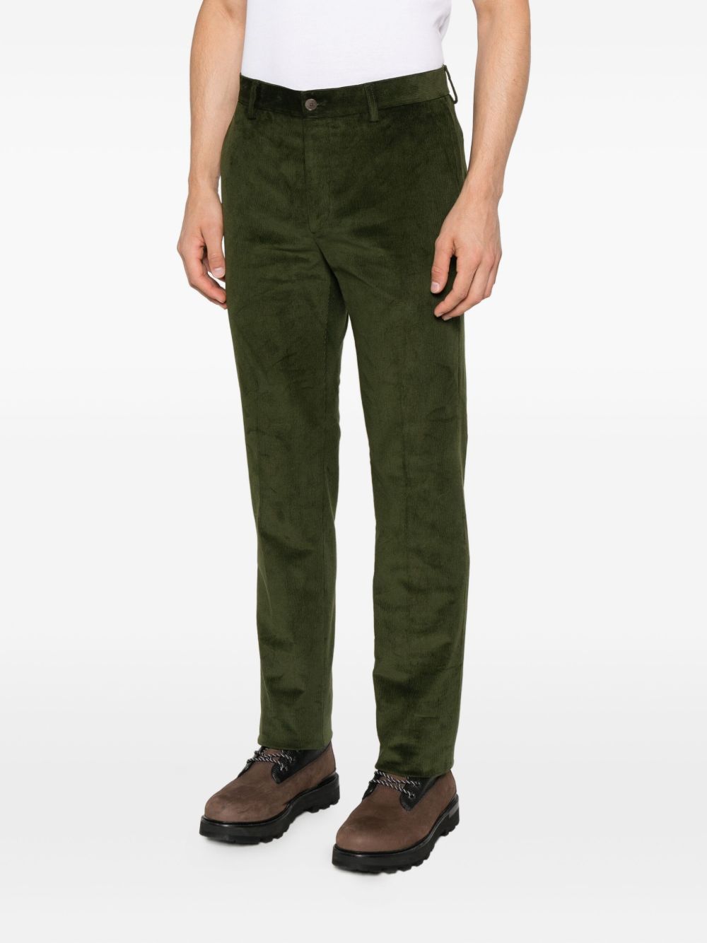 Etro Corduroy Straight Trousers In Green