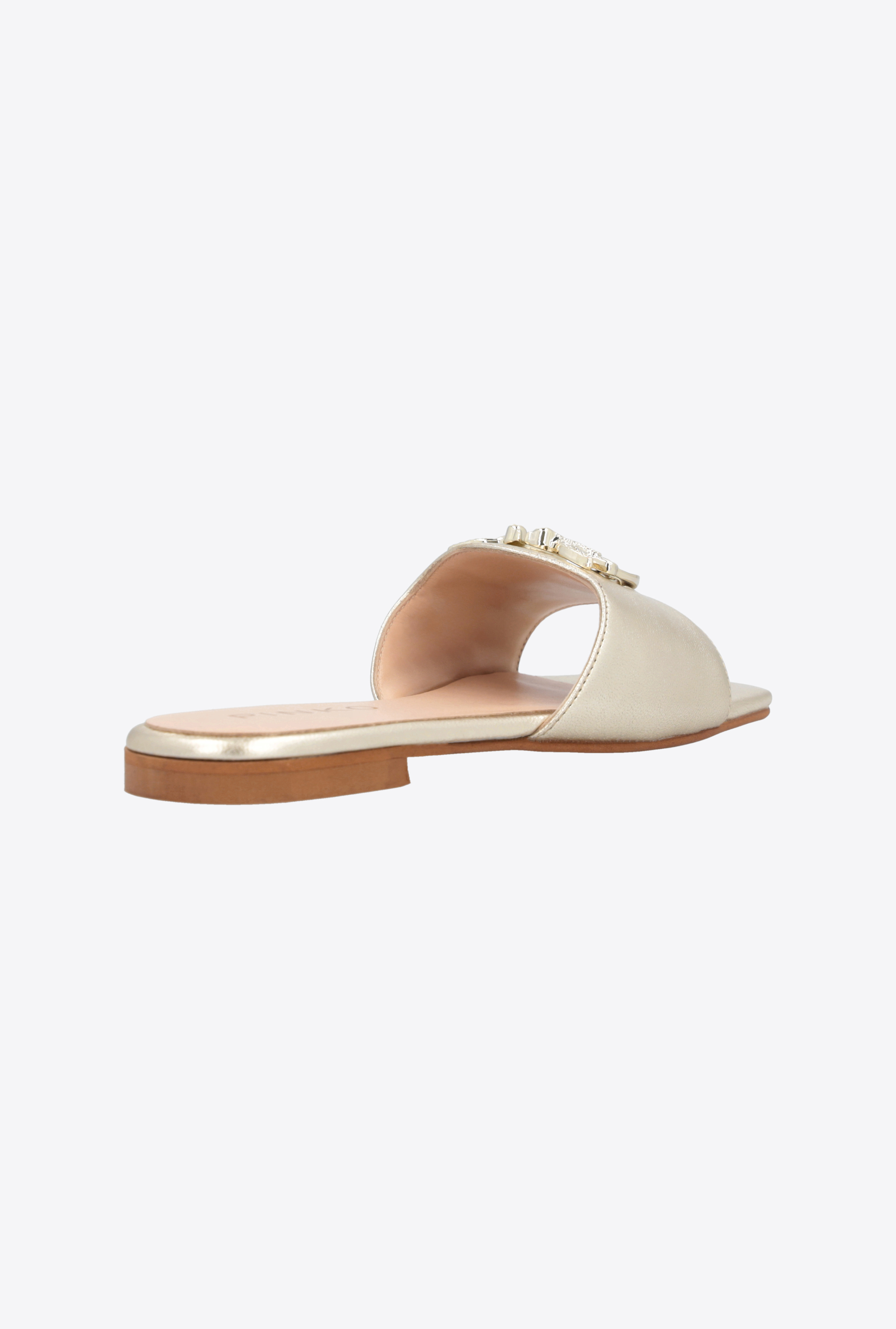 Pinko Love Birds-plaque Slides In Metallic