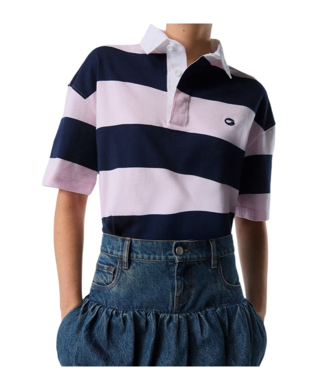 Coperni Striped Polo In Black