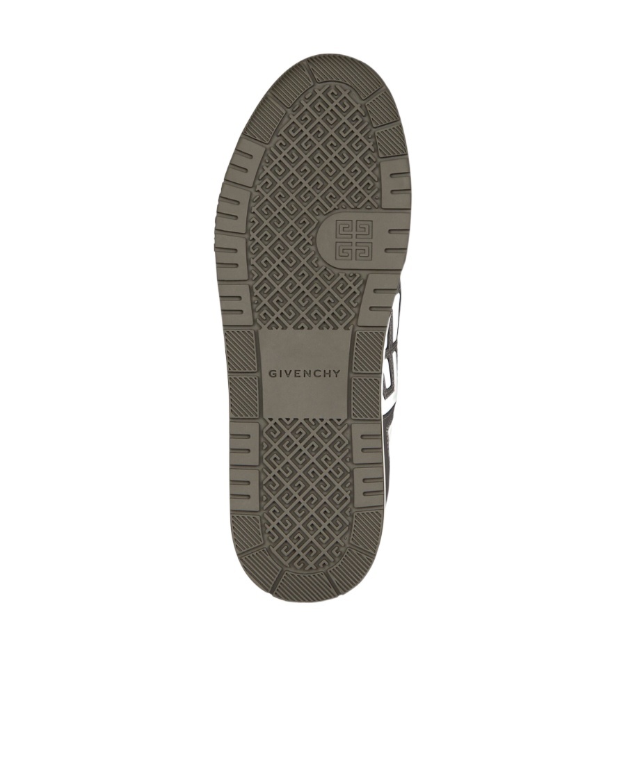 Givenchy Gunmetal & White G4 Laminated Leather Sneakers In White