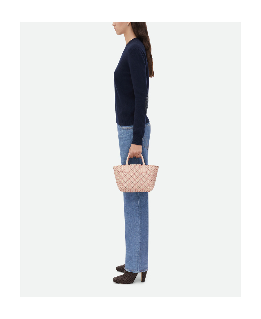 Bottega Veneta Mini Leather Cabat Top-handle Bag In Pink