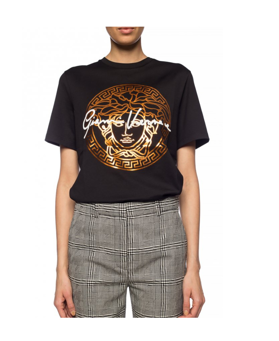 Versace Micro-label T-shirt In Black