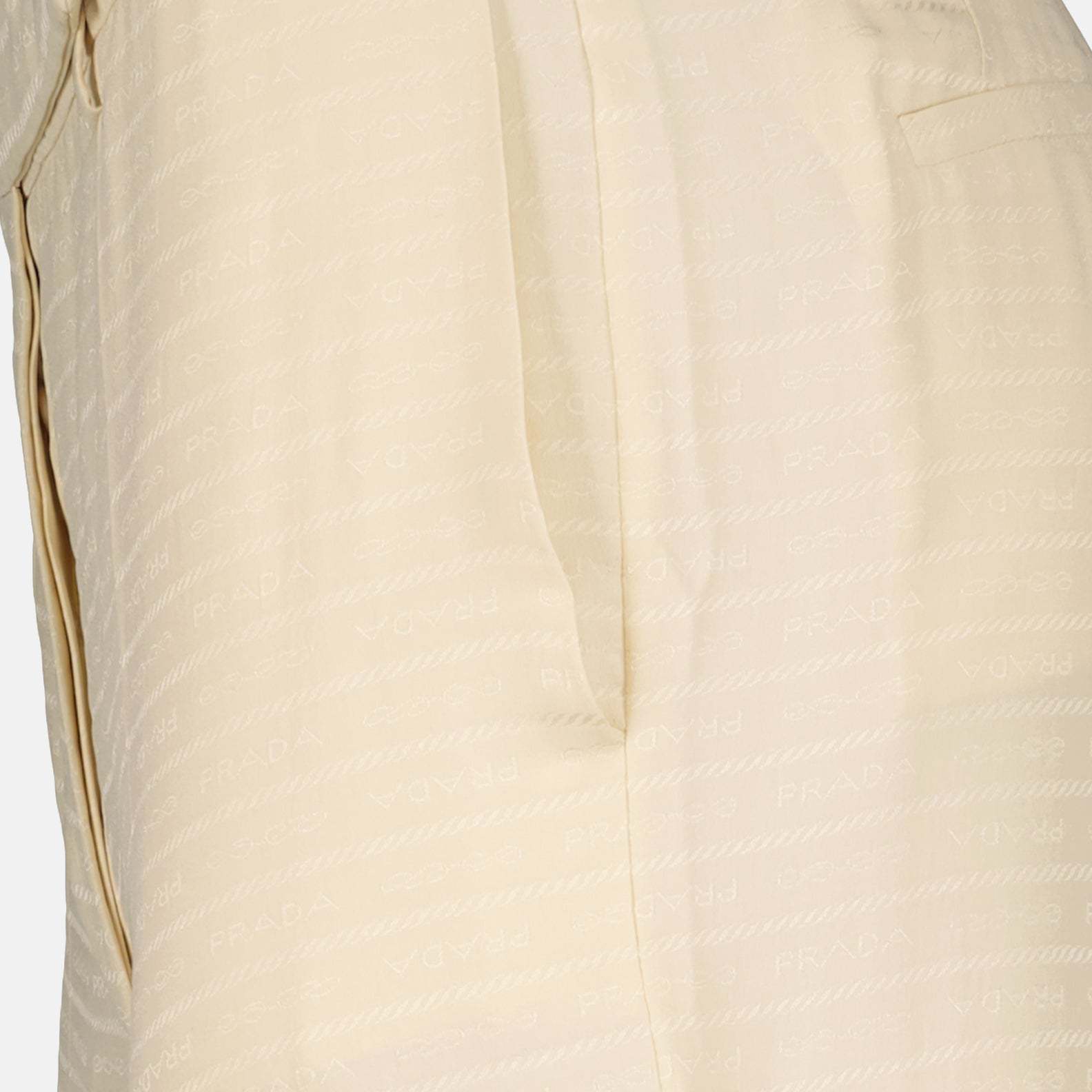 Prada Horn Casual Pants In Nude