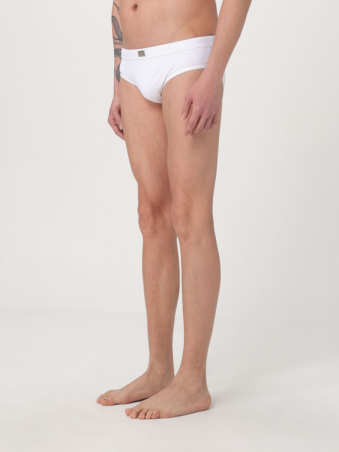 Dolce & Gabbana Dolce Gabbana Logo Tag Swim Briefs In Pink