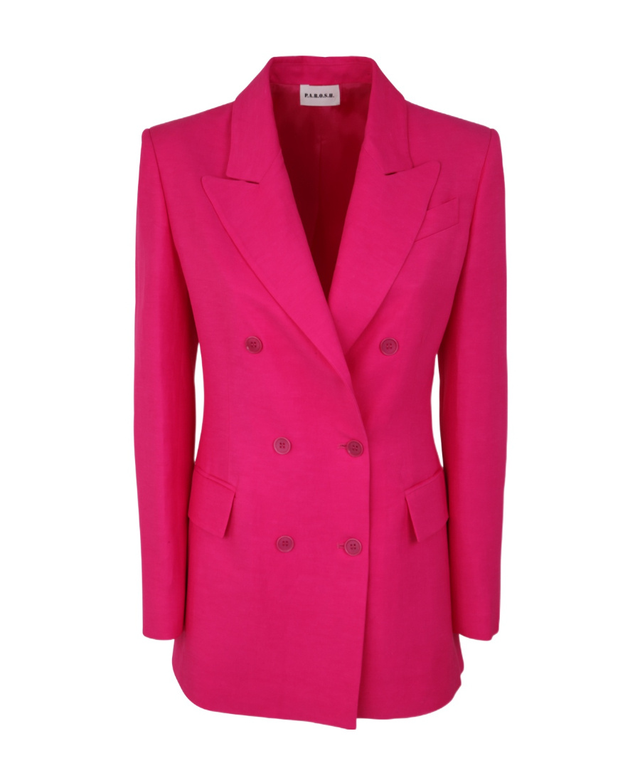 Shop P.a.r.o.s.h Double-breasted Blazer In Pink