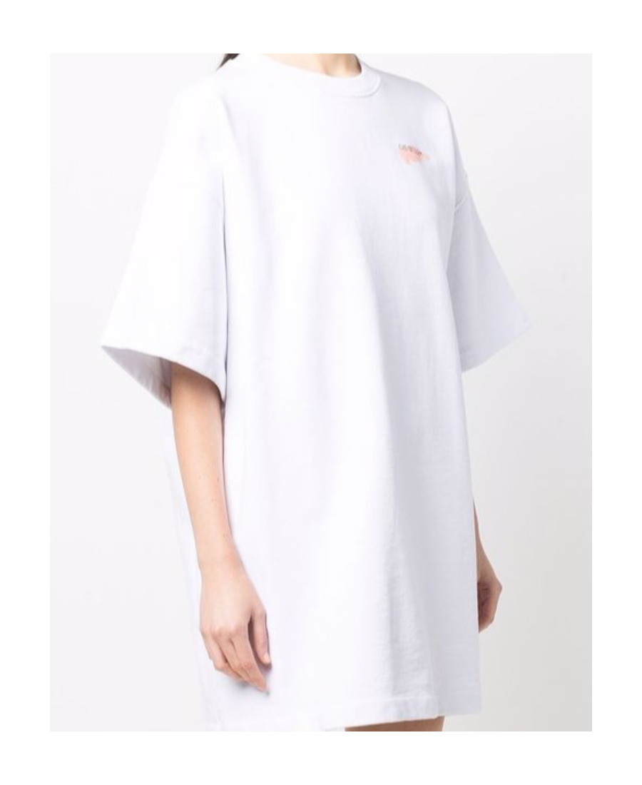 Off-white Painted Arrows Motif Snap-fastening T-shirt Dress In White