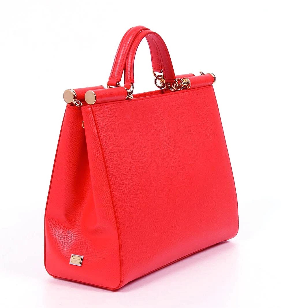 Dolce & Gabbana Logo Details Handbag In Red
