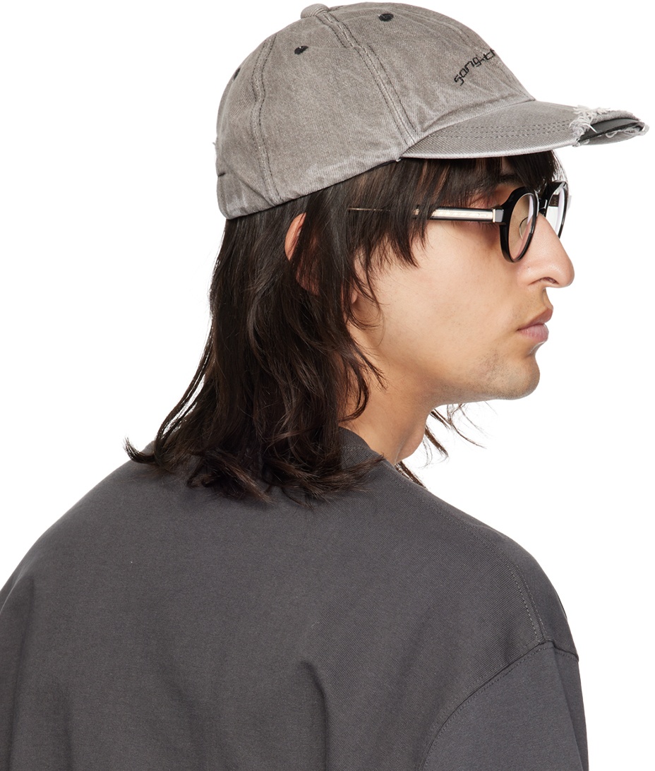 SONG FOR THE MUTE LOGO-EMBROIDERED DISTRESSED BASEBALL CAP 