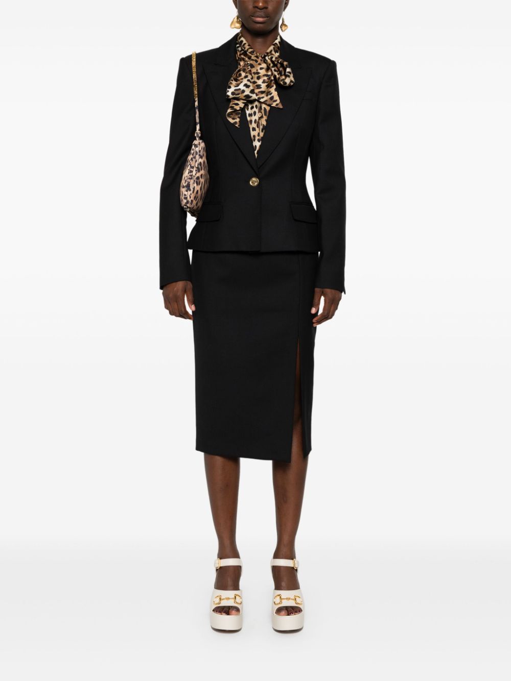 Moschino Blazer Wool Shoulder Pads In Black