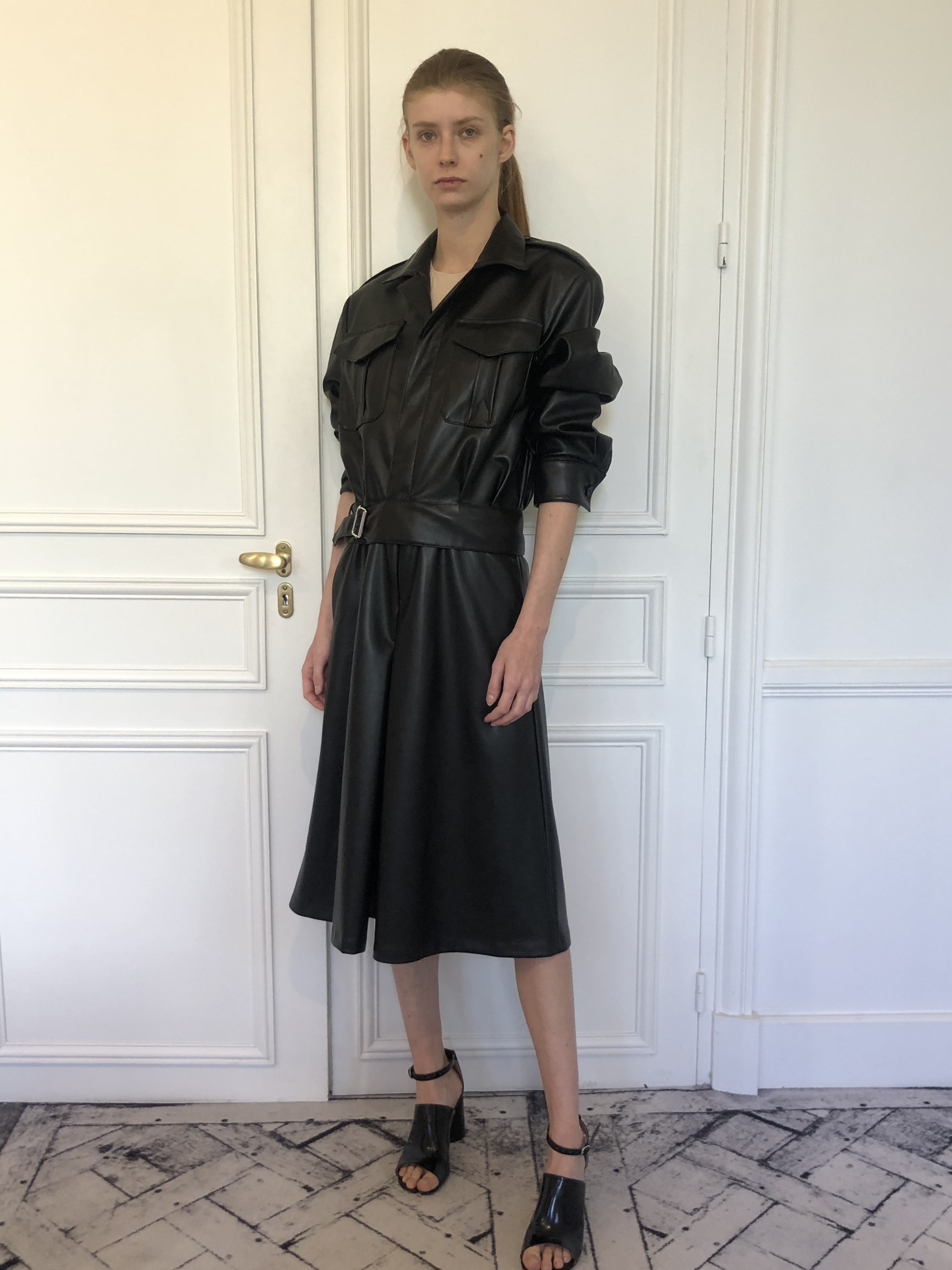 Maison Margiela Belted Mid-length Dress In Black
