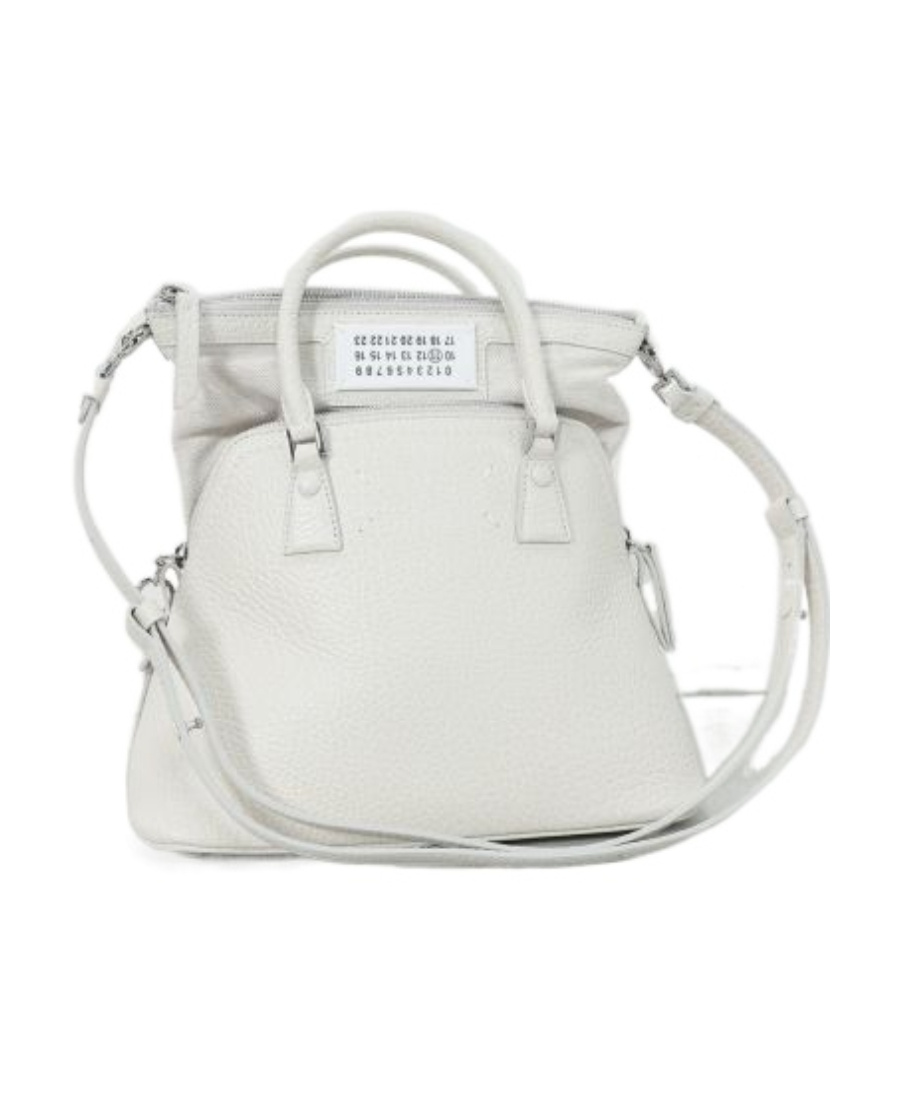 Maison Margiela 5ac Medium White Crossbody Bag In Gray