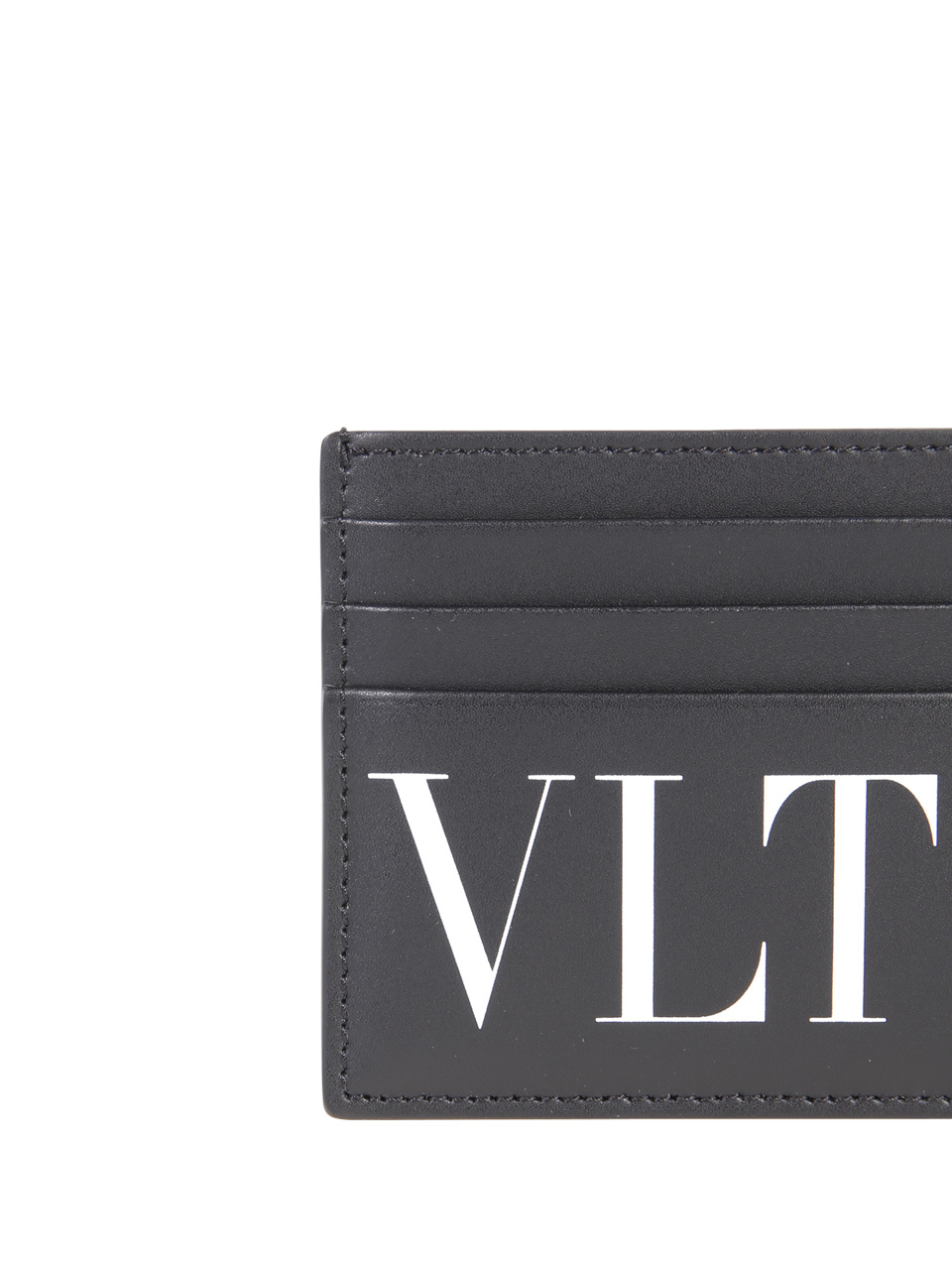 Valentino Vltn Print Cardholder In Black
