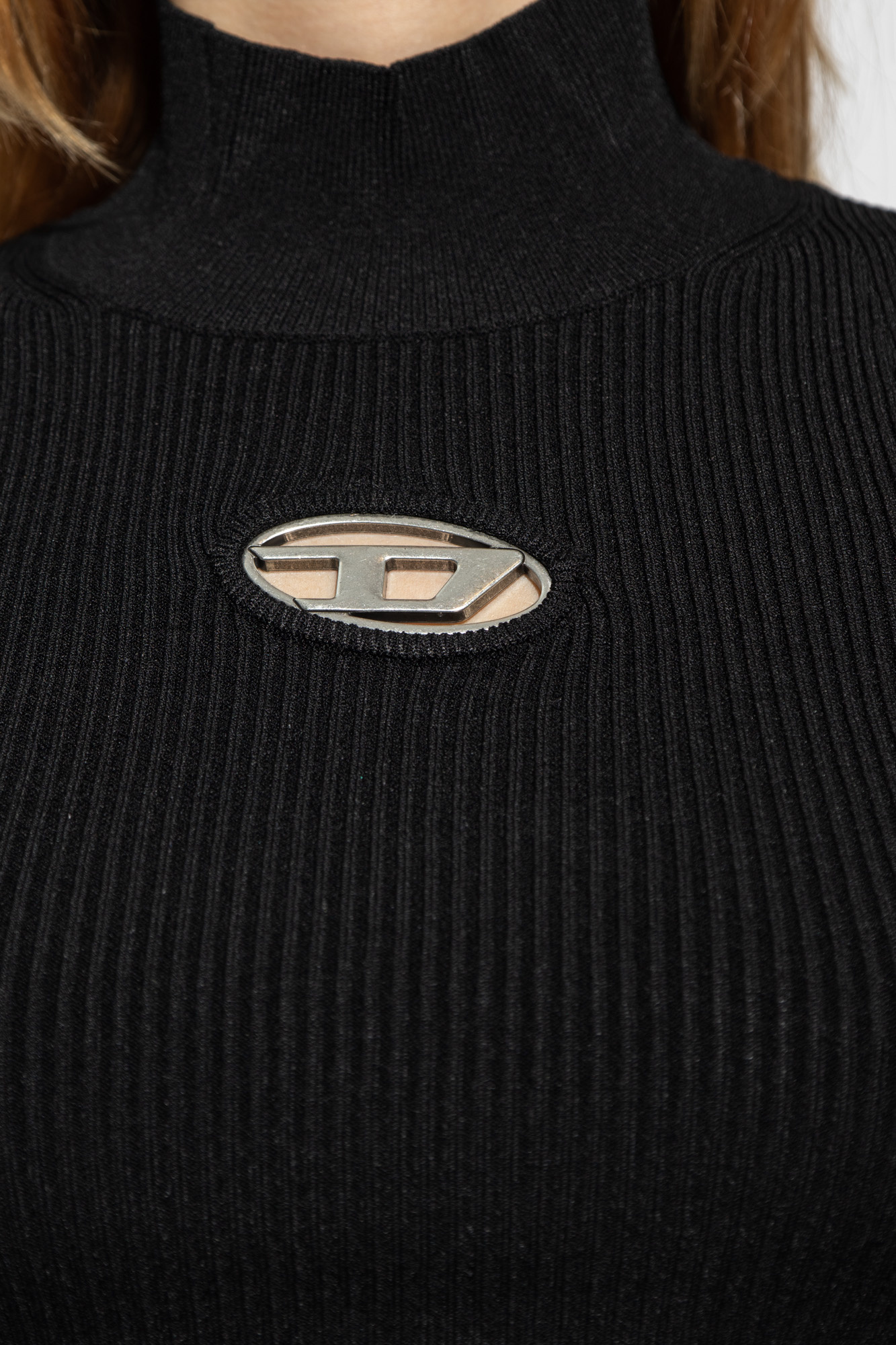 Diesel Knit Tank Top In Cashmere Blend In Black