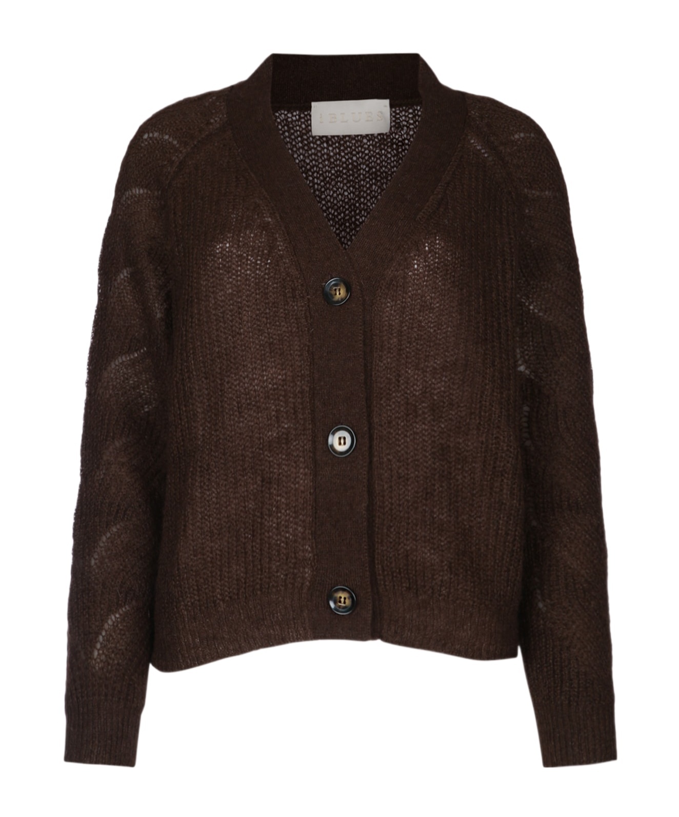 Shop Iblues Long-sleeved Knitted Cardigan In Black
