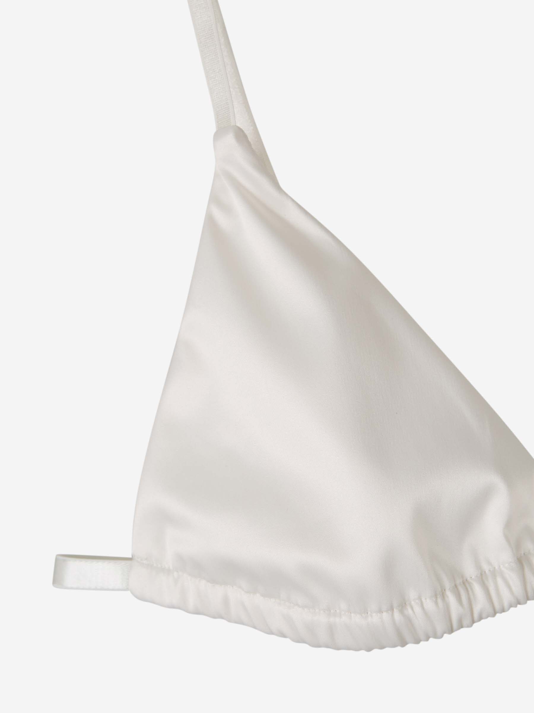 Totême Satin Bikini Top In White