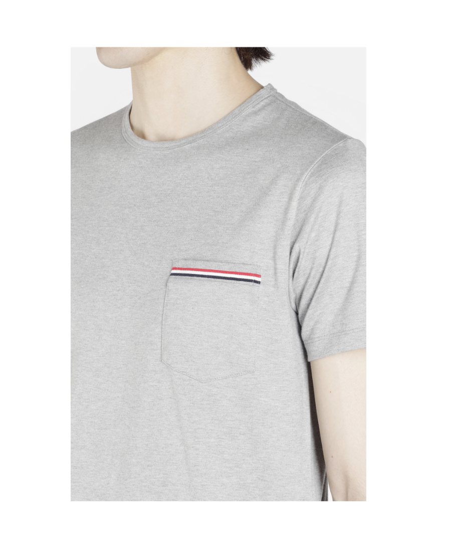 Thom Browne Gray Oversized Short Sleeve Pocket T-shirt In Gray