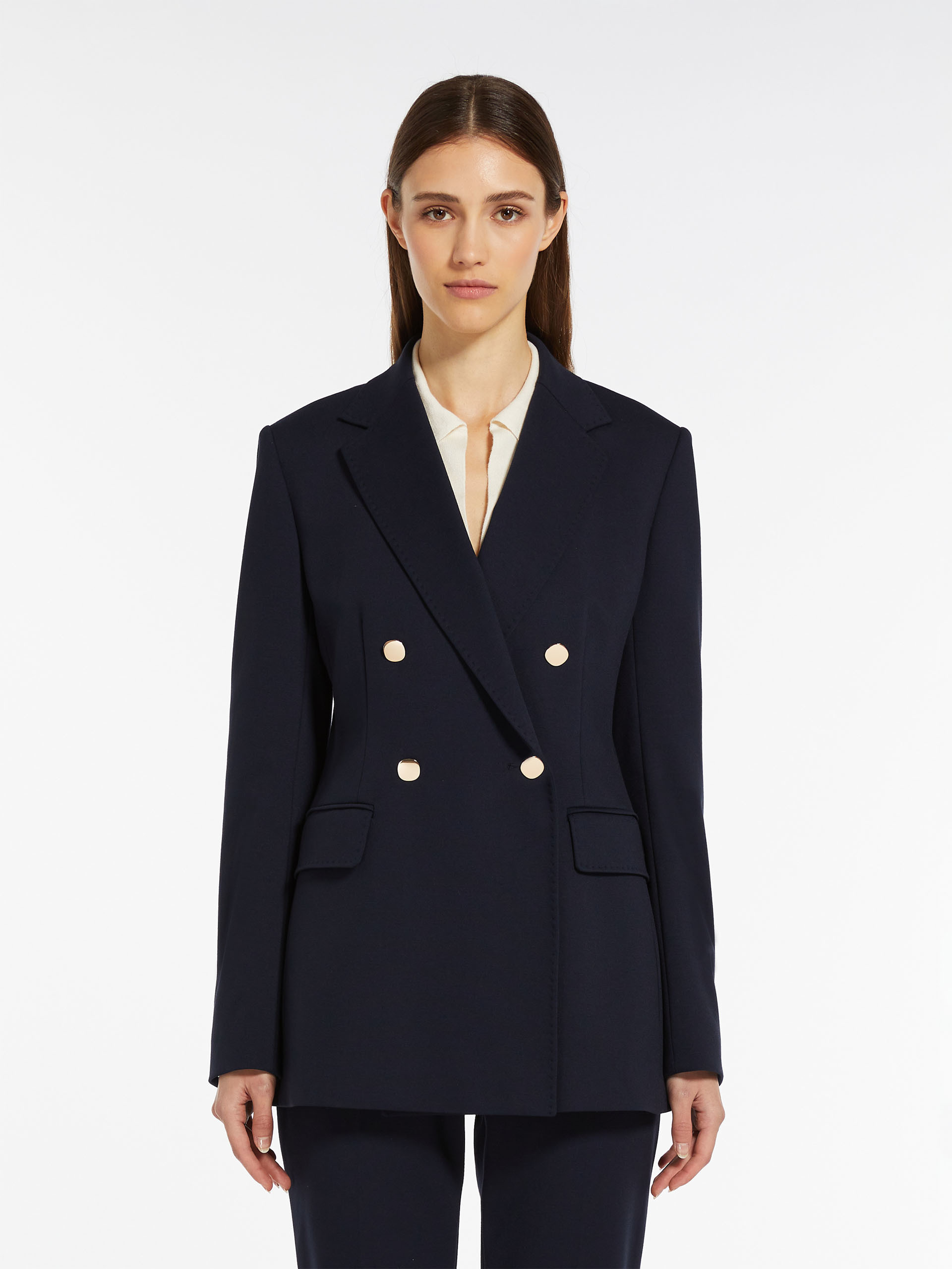 Max Mara Double-breasted Casual Jacket In Black