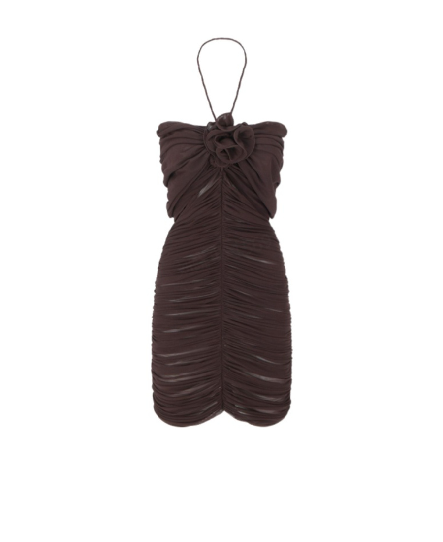 Magda Butrym A Neckline Dress In Brown