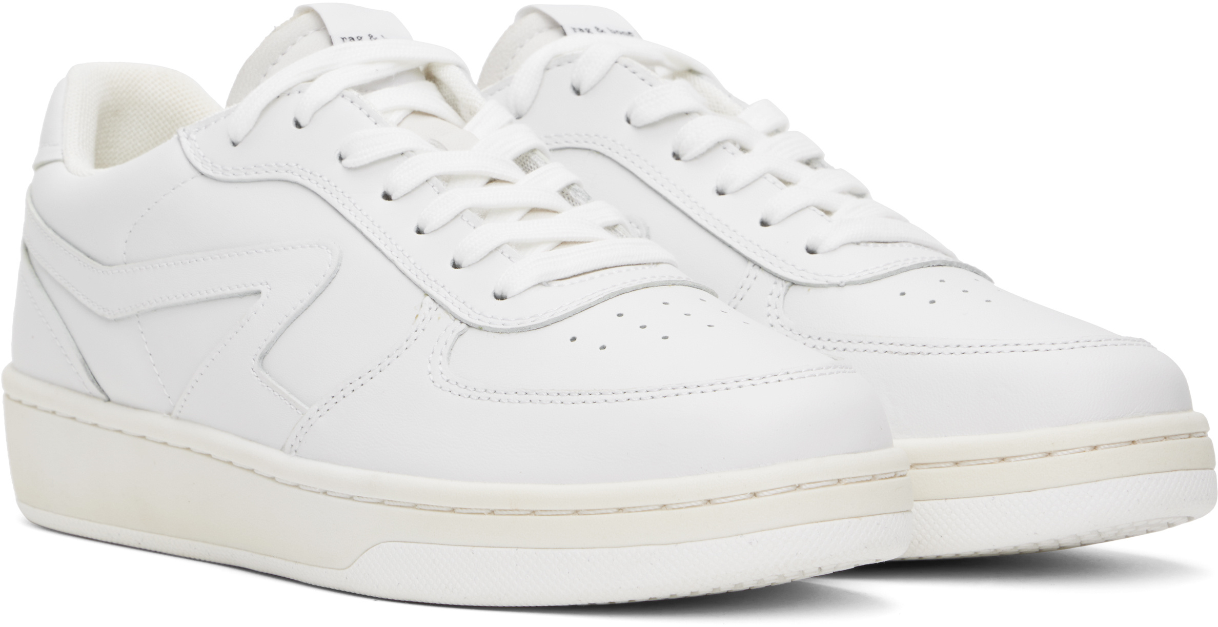Rag & Bone White Retro Court Leather Sneakers