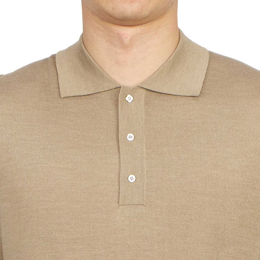 LARDINI LONG-SLEEVE KNITTED POLO SHIRT