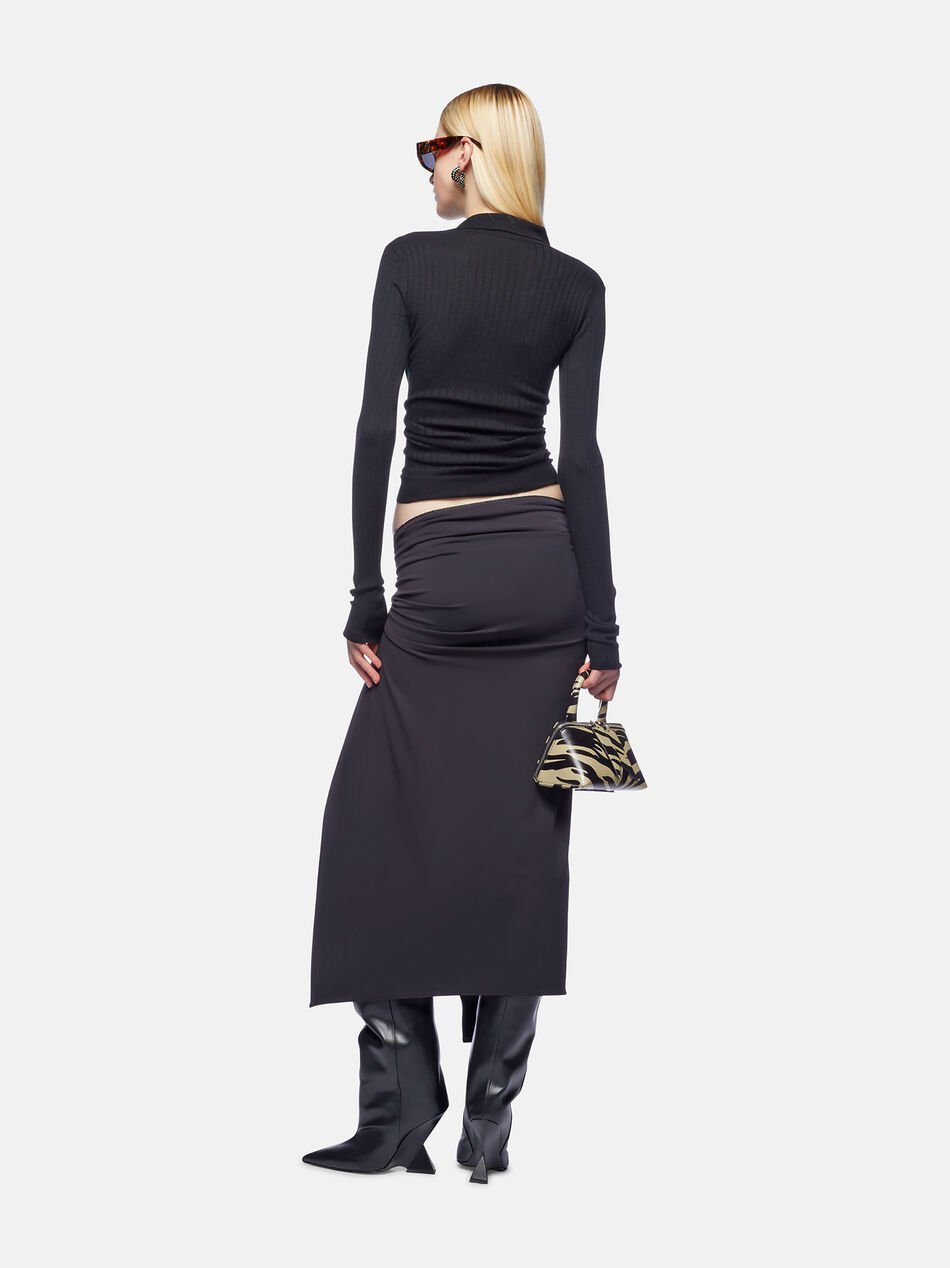 Attico Ribbed Sweater Sweaters And Cardigans In Black