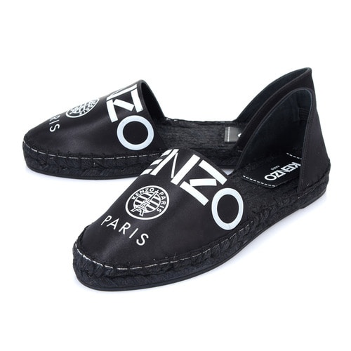 KENZO LOGO SATIN FLATS