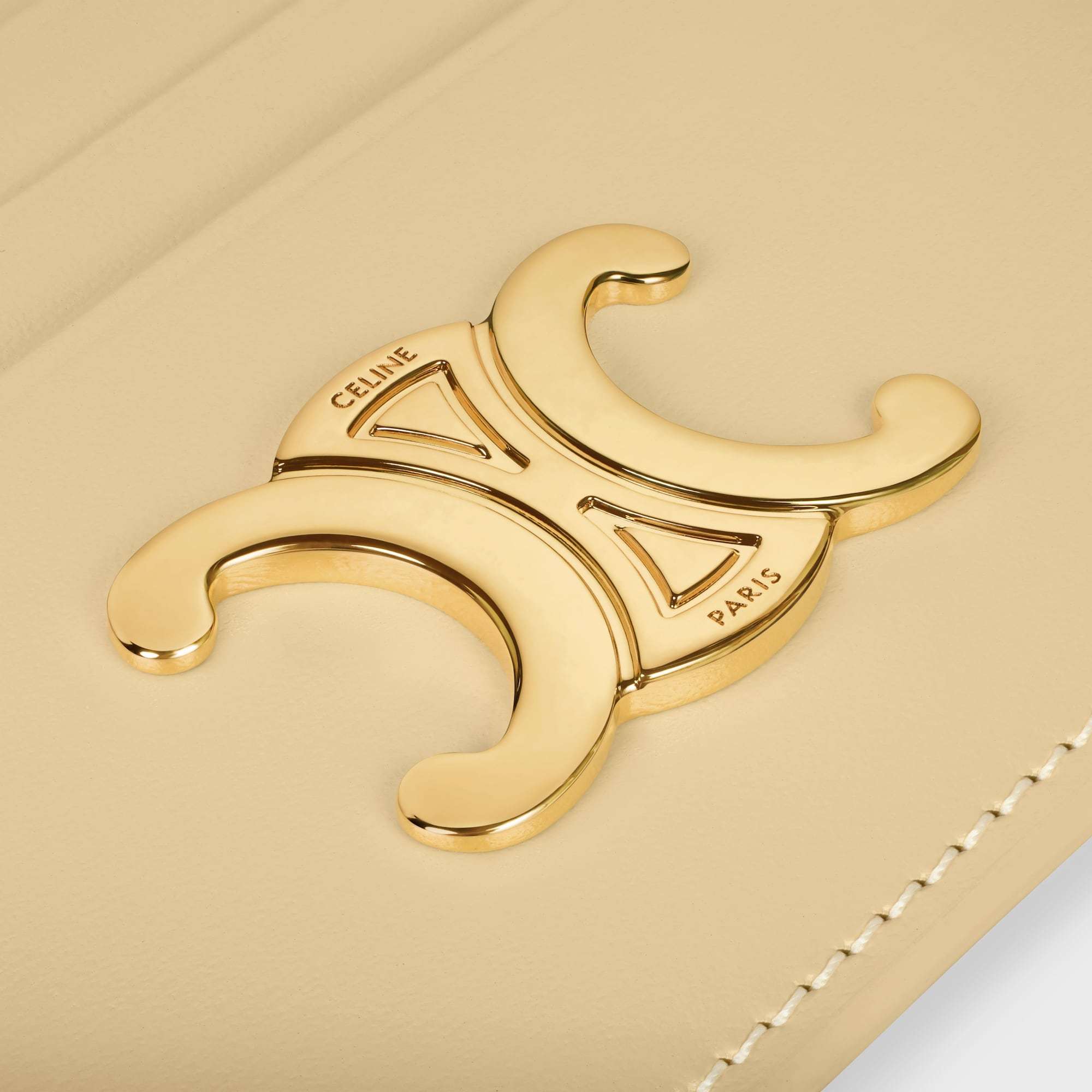 Celine Triomphe Card Bag In Nude