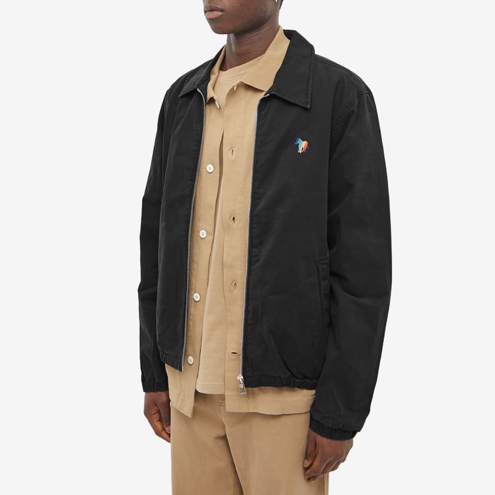 Ps By Paul Smith Zebra-embroidered Organic Cotton Jacket In Black