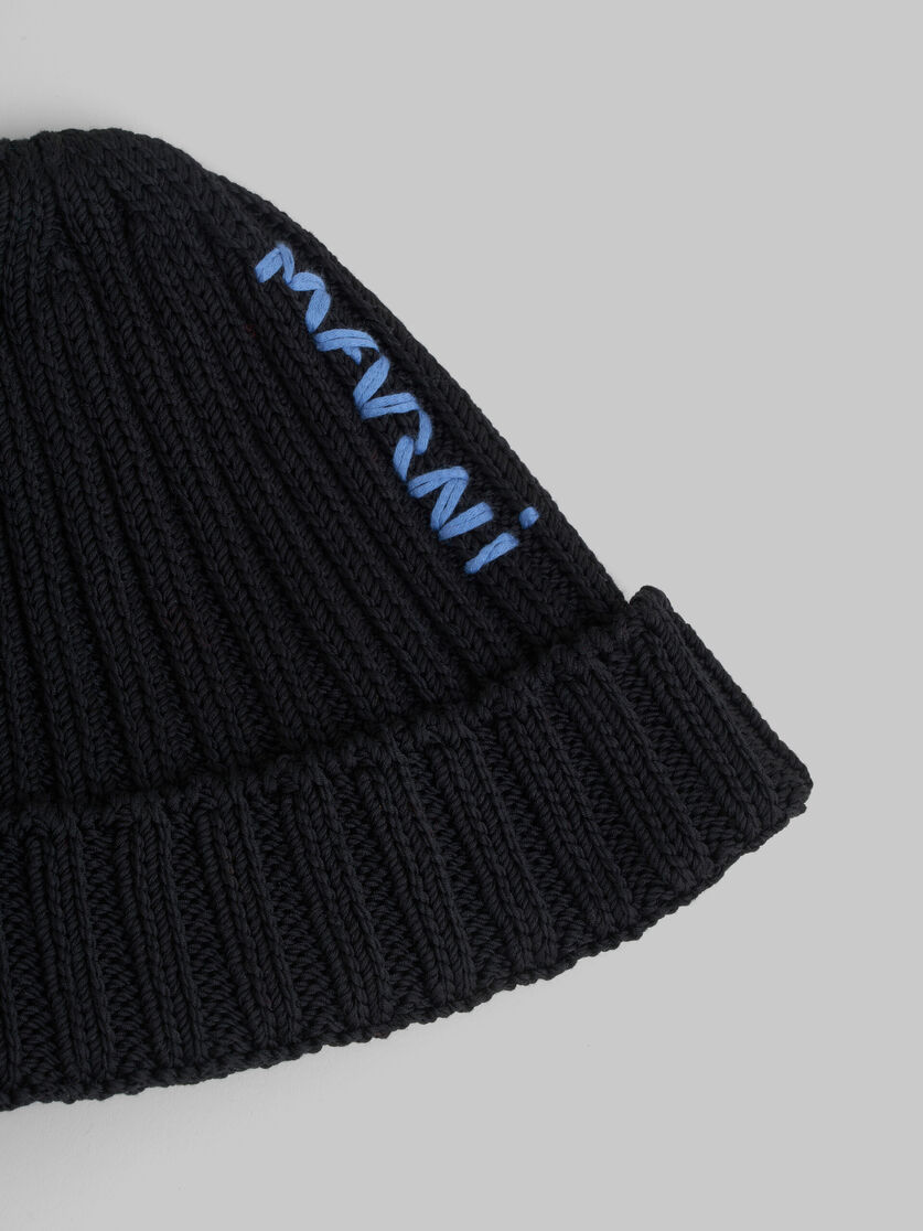Marni Men's Beanie Hat With Logo In Black
