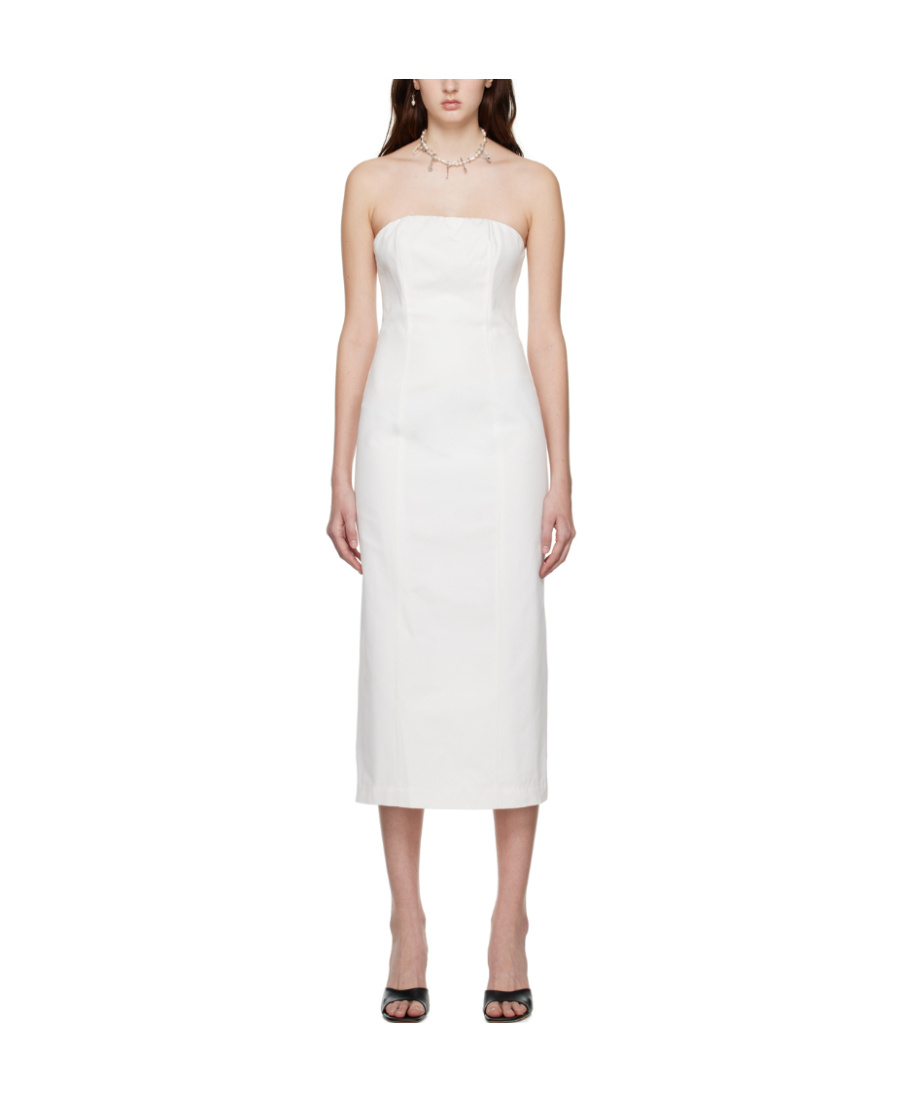 Staud A Sleeveless Bra Dress In White